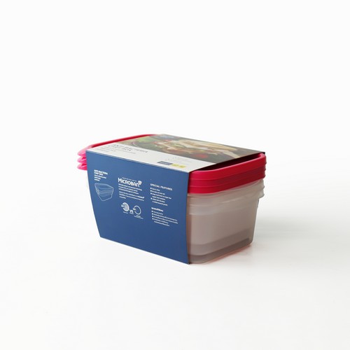 Super Lock กล่องใส่อาหาร Chef Box ทรงผืนผ้า 1050 มล. แพ็ก 3 กล่อง 6 ชิ้น ปราศจากสารก่อมะเร็ง (BPA Free) รุ่น 6073