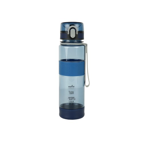 Super Lock ขวดน้ำพลาสติก ความจุ 600 มล. คละสี ปราศจากสารก่อมะเร็ง (BPA Free) สีฟ้า รุ่น 5240