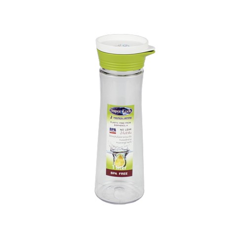 Super Lock กระบอกน้ำพลาสติก ความจุ 1000 มล. ปราศจากสารก่อมะเร็ง (BPA Free) สีเขียว รุ่น 5271