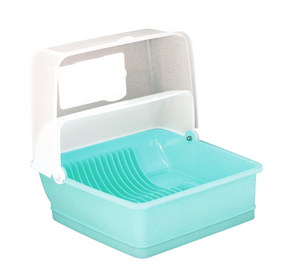 Micronware ที่คว่ำจาน มีฝาปิด ปราศจากสารก่อมะเร็ง (BPA Free) สีฟ้า รุ่น 5577