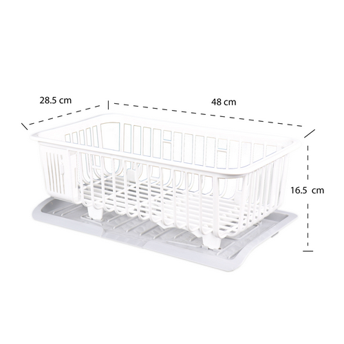 Micronware ที่คว่ำจาน พร้อมถาดรองน้ำ ปราศจากสารก่อมะเร็ง (BPA Free) สีขาว รุ่น 5595