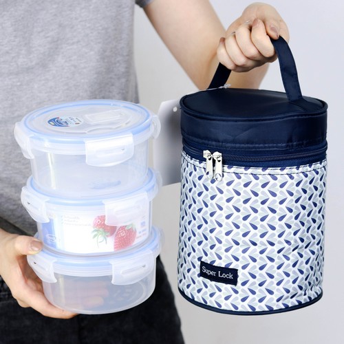 Super Lock กล่องอาหารพร้อมกระเป๋ รวม 6 ชิ้น (3 กล่อง) ปราศจากสารก่อมะเร็ง (BPA Free) รุ่น 6003-CCC Super Lock กล่องอาหารพร้อมกระเป๋ รวม 6 ชิ้น (3 กล่อง) ปราศจากสารก่อมะเร็ง (BPA Free) รุ่น 6003-CCC
