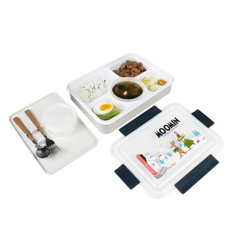 6165 Moomin + Food Super Lock กล่องถนอมอาหาร ลายลิขสิทธิ์แท้ Moomin มูมิน 5 ช่อง ป้องกันแบคทีเรีย BFA Free รุ่น 6165