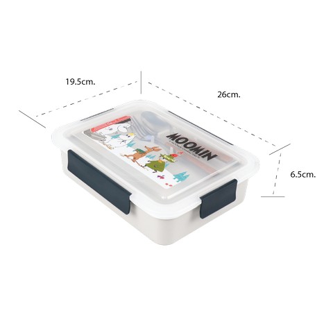 Super Lock กล่องถนอมอาหาร ลายลิขสิทธิ์แท้ Moomin มูมิน 5 ช่อง ป้องกันแบคทีเรีย BFA Free รุ่น 6165