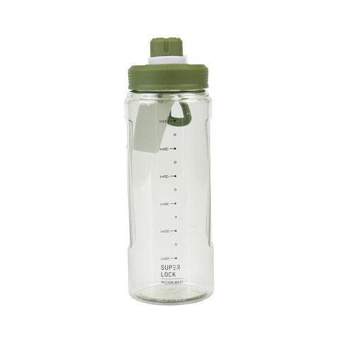 Super Lock กระบอกน้ำพลาสติก ความจุ 740 มล. ปราศจากสารก่อมะเร็ง (BPA Free) สีเขียว รุ่น 6928