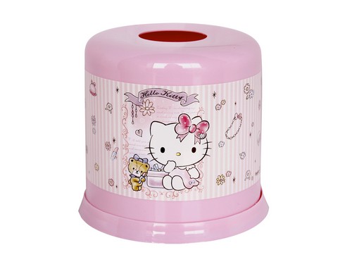 Micronware กล่องใส่กระดาษทิชชู่ ทรงกลม ลายลิขสิทธิ์แท้ คิตตี้ รุ่น 1616