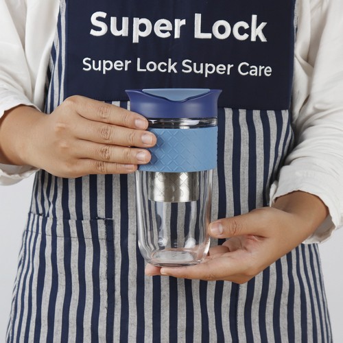 Super Lock แก้วน้ำ มีไส้กรอง สีน้ำเงิน ความจุ 540 มล. รุ่น 1862