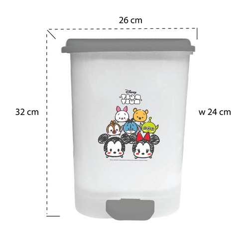 Micronware ถังขยะแบบเท้าเหยียบ ลายลิขสิทธิ์แท้ Disney Tsum Tsum ปราศจากสารก่อมะเร็ง (BPA Free) รุ่น 5667