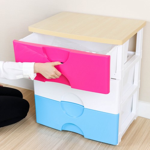 Micronware ลิ้นชักพลาสติก 3 ชั้น หน้ากากสีสลับ Drawer รุ่น 5803