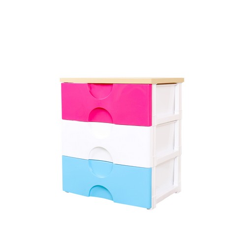 Micronware ลิ้นชักพลาสติก 3 ชั้น หน้ากากสีสลับ Drawer รุ่น 5803