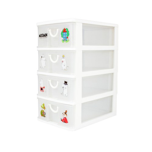 Micronware ลิ้นชักพลาสติก 4 ชั้น Drawer ลายลิขสิทธิ์แท้มูมิน MOOMIN รุ่น 5808