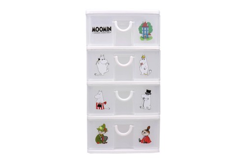 Micronware ลิ้นชักพลาสติก 4 ชั้น Drawer ลายลิขสิทธิ์แท้มูมิน MOOMIN รุ่น 5808