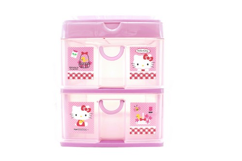 Micronware ลิ้นชักพลาสติกอเนกประสงค์ Hello Kitty Drawer ลายลิขสิทธิ์แท้ คิตตี้ สีชมพู รุ่น 5891-KT