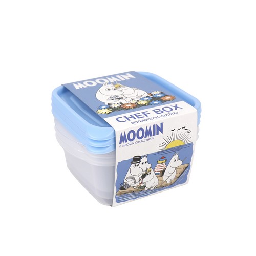 Micronware กล่องอาหาร 3 ชิ้น ลายลิขสิทธิ์แท้ Moomin มูมิน ความจุ 850 มล. ปราศจากสารก่อมะเร็ง (BPA Free) รุ่น 6052