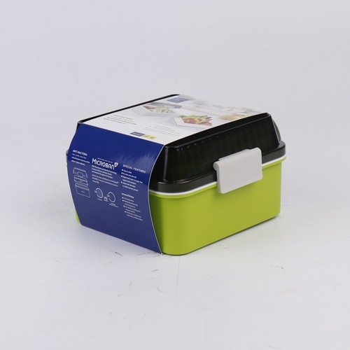 Super lock กล่องอาหาร 2 ชั้น 1550 มล. ล็อค4ด้าน มีซิลิโคนกันหก ป้องกันแบคทีเรีย BPA Free รุ่น 6194