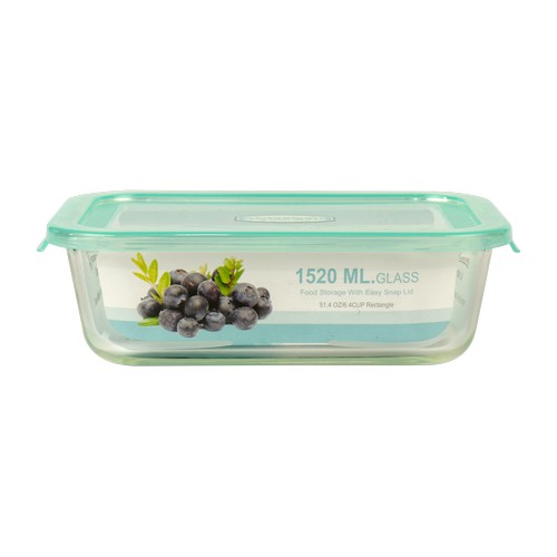 Micronware กล่องแก้วใส่อาหาร ทรงผืนผ้า รุ่น 6390 1520มล. ป้องกันแบคทีเรีย BPA Free เข้าไมโครเวฟได้ เข้าเตาอบได้