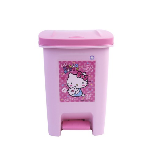 Micronware ถังขยะแบบเท้าเหยียบ ลายลิขสิทธิ์แท้ Kitty ปราศจากสารก่อมะเร็ง (BPA Free) รุ่น 5667