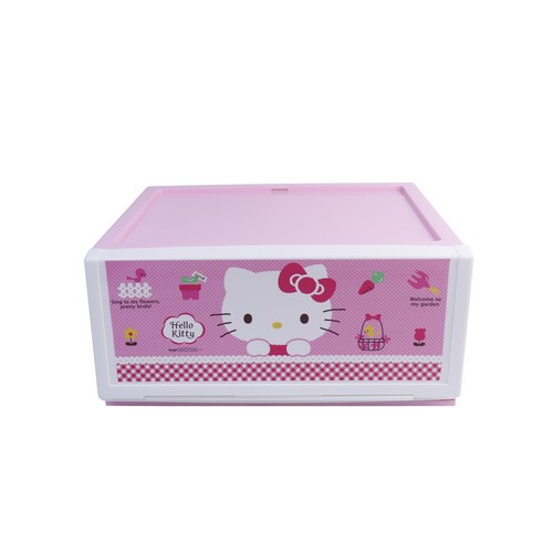 Micronware ลิ้นชักพลาสติก อเนกประสงค์ Drawer ลายลิขสิทธิ์แท้ Kitty รุ่น 8901