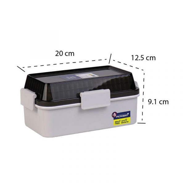 Super lock กล่องอาหาร 2 ชั้น 1300 มล. ล็อค4ด้าน มีซิลิโคนกันหก ป้องกันแบคทีเรีย BPA Free รุ่น 6195
