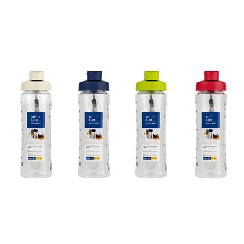 Super Lock ขวดน้ำ คละสี ปราศจากสารก่อมะเร็ง (BPA Free) ความจุ 600 มล. รุ่น 5212