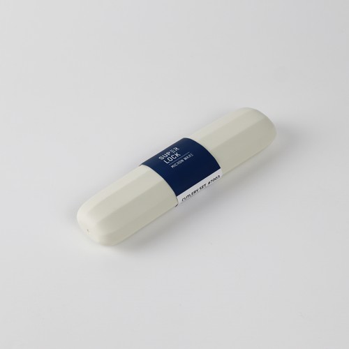 Super Lock ชุดช้อนส้อม และตะเกียบพกพา ปราศจากสารก่อมะเร็ง (BPA Free) สีครีม รุ่น 7003