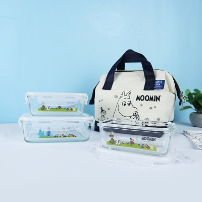 Super Lock เซตกล่องแก้ว 3 กล่อง พร้อมกระเป๋า ลายลิขสิทธิ์แท้ Moomin รุ่น 6089-NNN Super Lock เซตกล่องแก้ว 3 กล่อง พร้อมกระเป๋า ลายลิขสิทธิ์แท้ Moomin รุ่น 6089-NNN