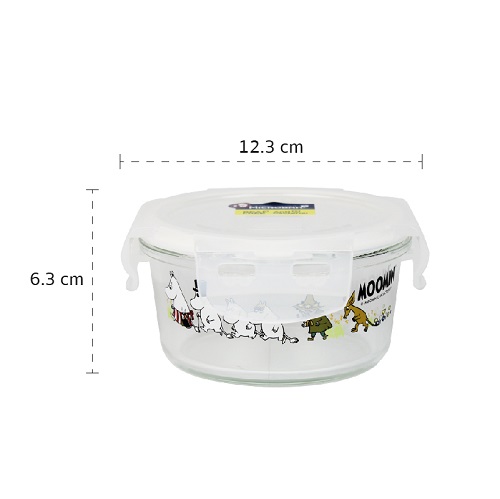 Super Lock กล่องถนอมอาหารแก้ว ทรงกลม ลายลิขสิทธิ์แท้มูมิน Moomin ความจุ 325 มล. รุ่น 6081