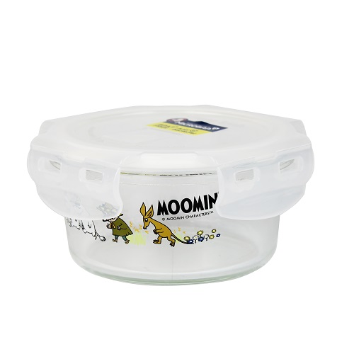 Super Lock กล่องถนอมอาหารแก้ว ทรงกลม ลายลิขสิทธิ์แท้มูมิน Moomin ความจุ 325 มล. รุ่น 6081