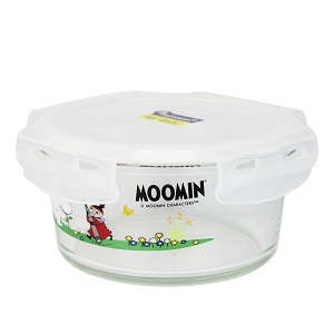 Super Lock กล่องถนอมอาหารแก้ว ทรงกลม ลายลิขสิทธิ์แท้มูมิน Moomin ความจุ 750 มล. รุ่น 6082