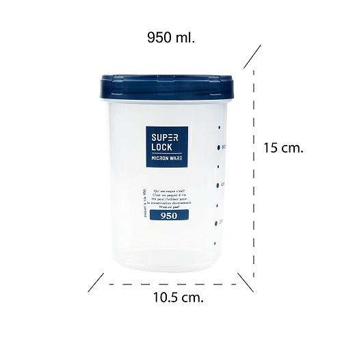 Micronware ขวดโหล ความจุ 950 มล. คละสี ปราศจากสารก่อมะเร็ง (BPA Free) รุ่น 9634